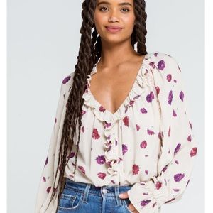 NWT Free People Poppy Printed Bodysuit